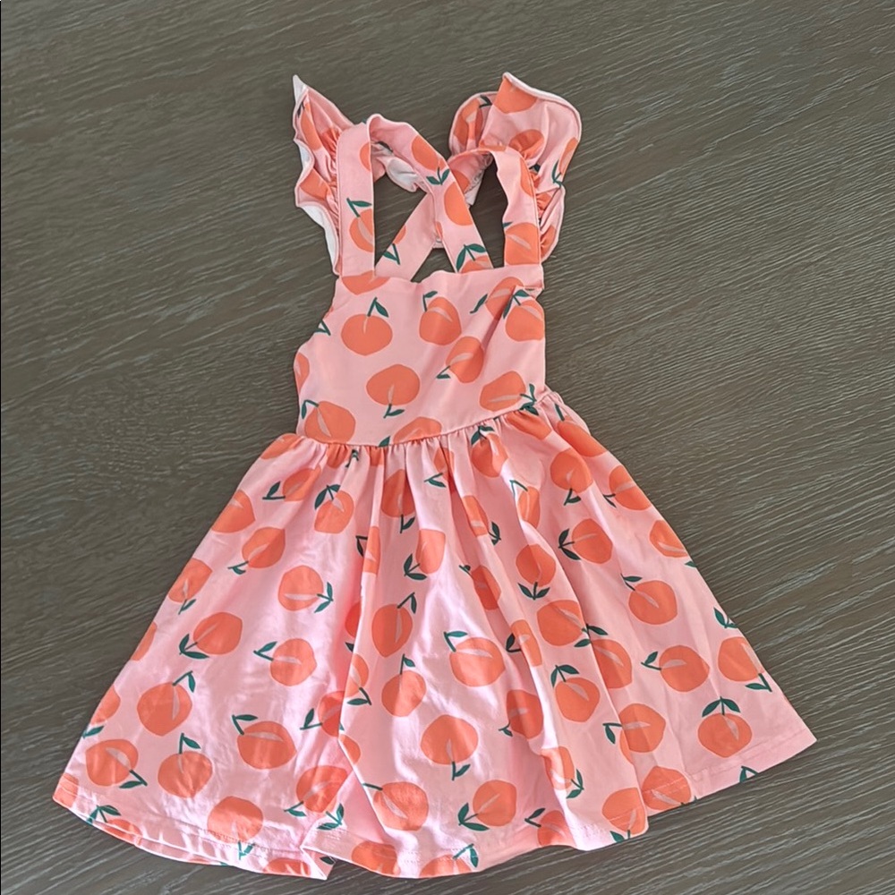 Peach Sundress with Flutter Sleeves